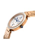Piemonte Quartz dameshorloge in staal en diamanten, 0,6 kt roségoud