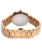 Piemonte Quartz dameshorloge in staal en diamanten, 0,6 kt roségoud