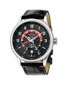 Montre Giromondo Homme Quartz en Cuir noire