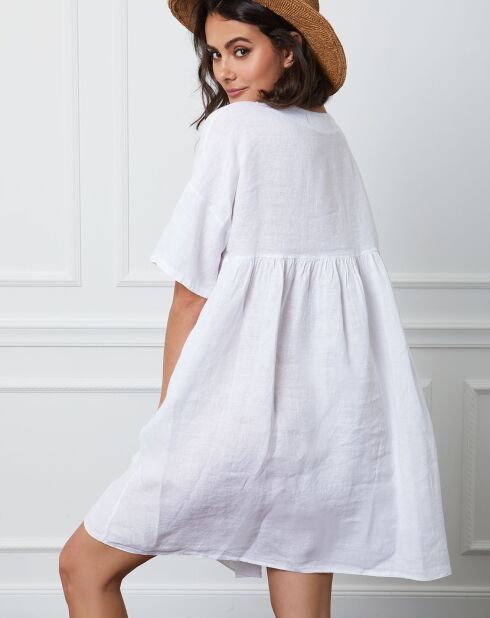 Robe 100% Lin Esty blanche