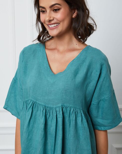 Esty groene jurk van 100% linnen