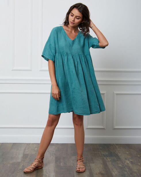 Esty groene jurk van 100% linnen