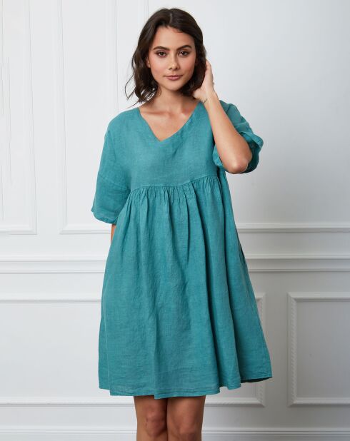 Esty groene jurk van 100% linnen