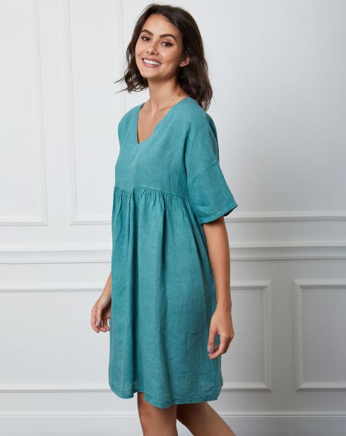 Esty groene jurk van 100% linnen