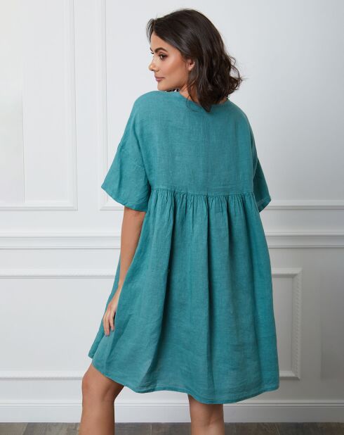 Esty groene jurk van 100% linnen