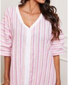 Kaftan en Lin mélangé Ivonie rose