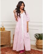 Kaftan en Lin mélangé Ivonie rose