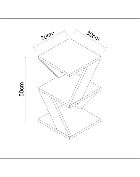 Table d'appoint Albeni blanche - 30x50x30 cm