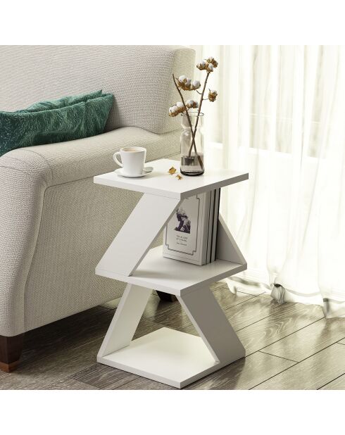Table d'appoint Albeni blanche - 30x50x30 cm