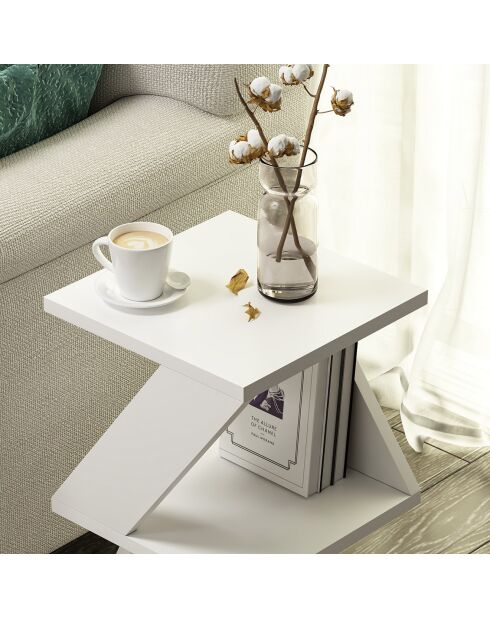 Table d'appoint Albeni blanche - 30x50x30 cm