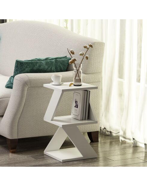 Table d'appoint Albeni blanche - 30x50x30 cm