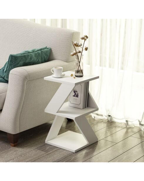 Table d'appoint Albeni blanche - 30x50x30 cm