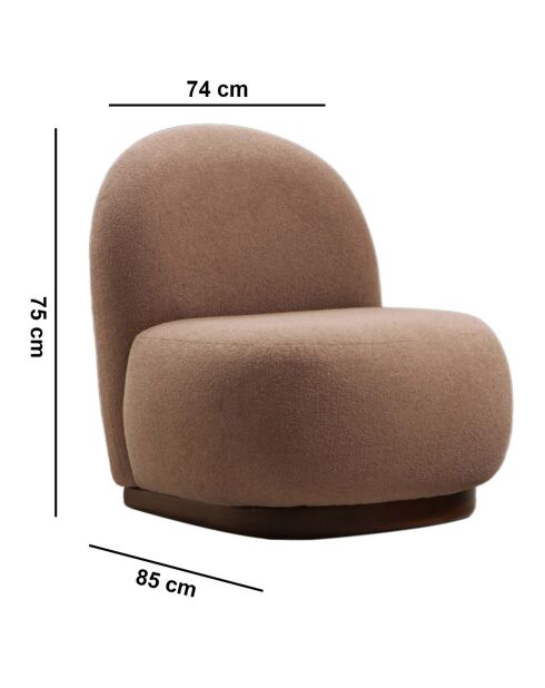 Fauteuil Tina cappuccino - 74x85x75 cm