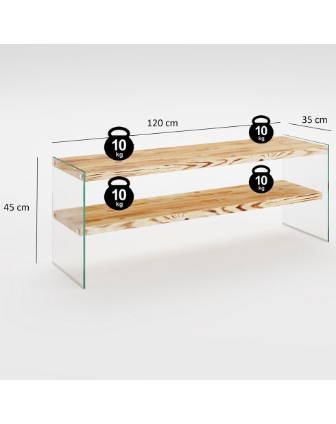 Meuble TV Niagara chêne - 120x45x35 cm