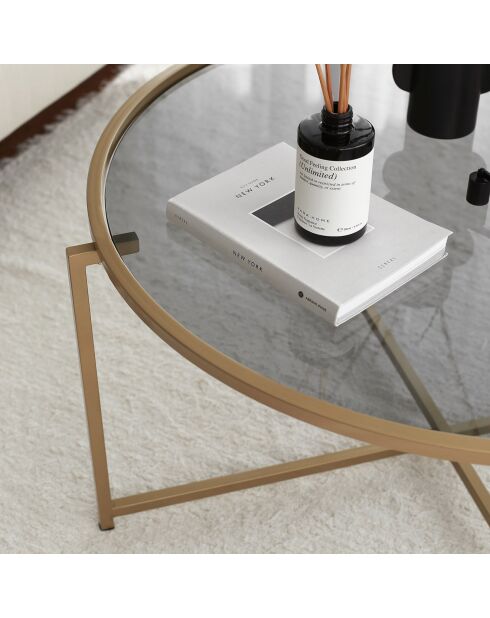 Table basse Gold Sun doré/fumé - 83x40x83 cm