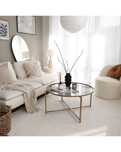 Table basse Gold Sun doré/fumé - 83x40x83 cm