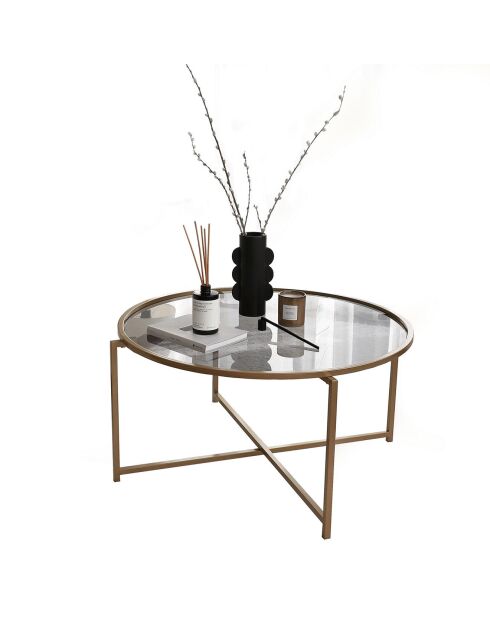 Table basse Gold Sun doré/fumé - 83x40x83 cm