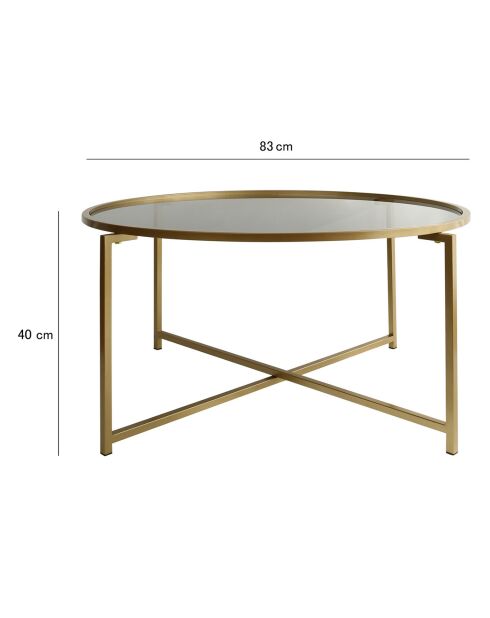 Table basse Gold Sun doré/fumé - 83x40x83 cm