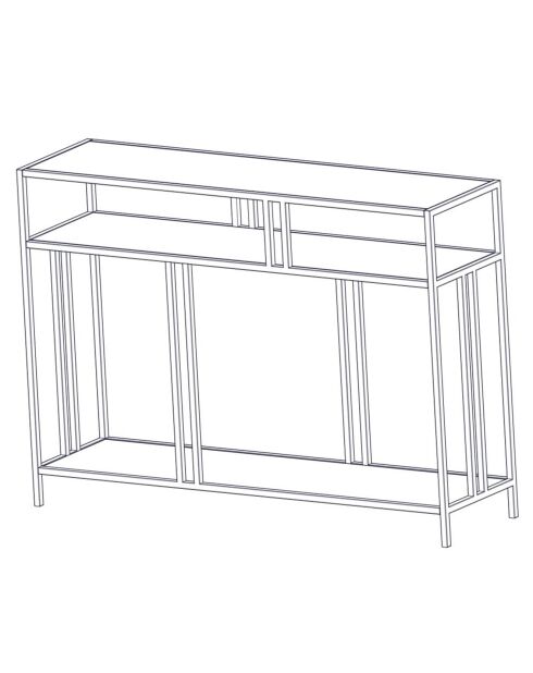 Console Venedik noire - 110x78x30 cm