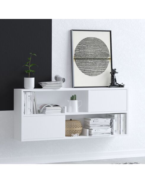 Etagère murale Forkis blanche - 120x50x22 cm