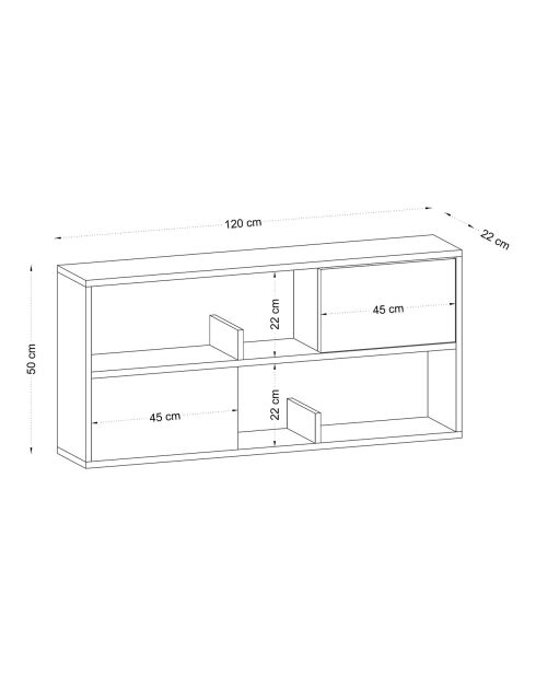 Etagère murale Forkis blanche - 120x50x22 cm