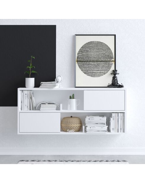 Etagère murale Forkis blanche - 120x50x22 cm
