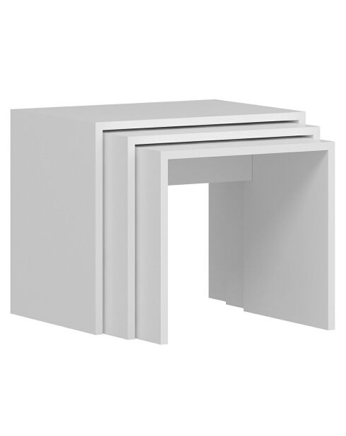 3 Tables d'appoint Alya blanches