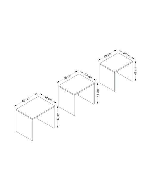 3 Tables d'appoint Alya blanches