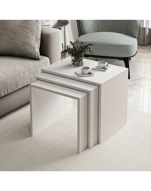 3 Tables d'appoint Alya blanches