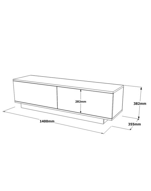 Meuble TV FN1 blanc - 140x38.2x35.5 cm