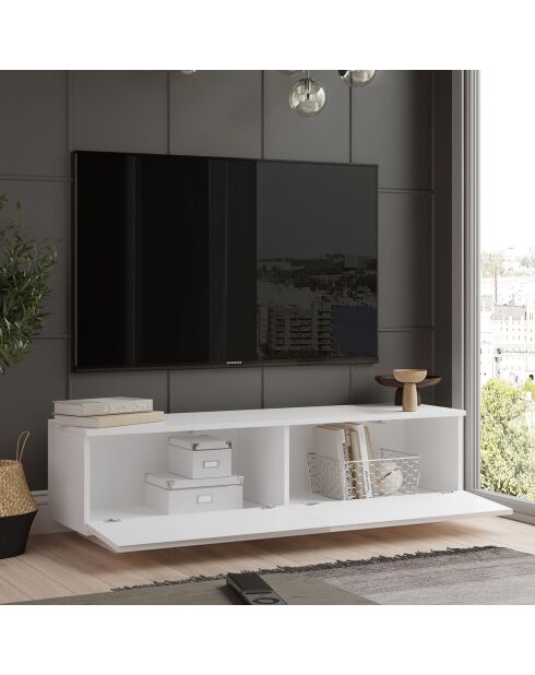 Meuble TV FN1 blanc - 140x38.2x35.5 cm