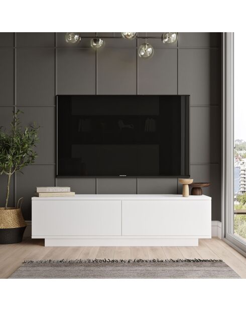 Meuble TV FN1 blanc - 140x38.2x35.5 cm