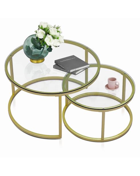 Table basse Belarus dorée - 80x45x80 cm