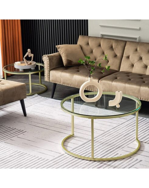 Table basse Belarus dorée - 80x45x80 cm