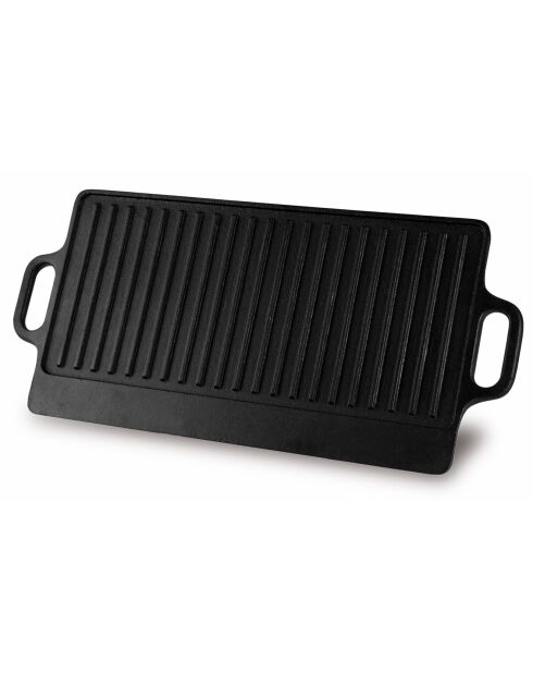 Plancha réversible noir - 42x23 cm