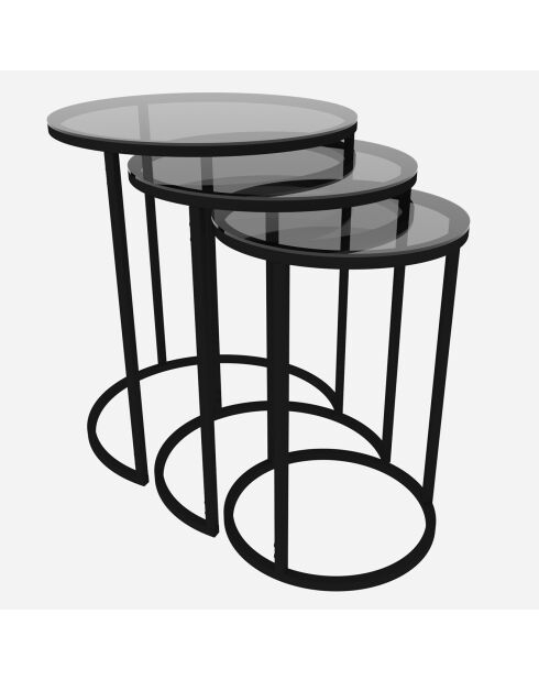 3 Tables d'appoint Alya noires