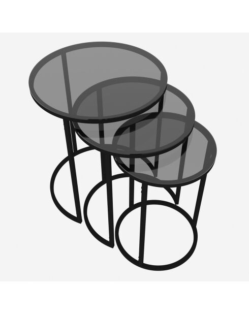 3 Tables d'appoint Alya noires
