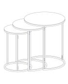 3 Tables d'appoint Alya noires