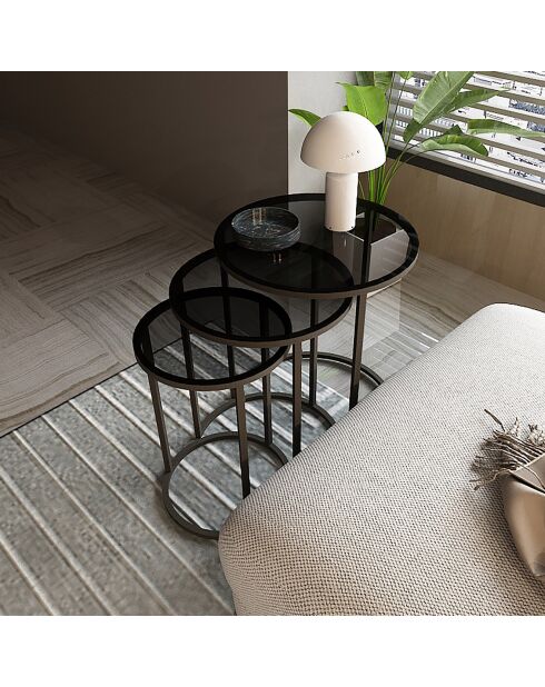 3 Tables d'appoint Alya noires