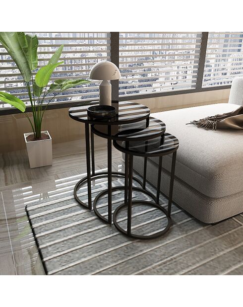 3 Tables d'appoint Alya noires