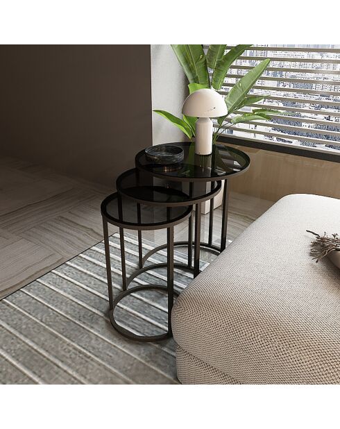 3 Tables d'appoint Alya noires