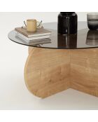 Table basse Bubble chêne/fumé - 75x35x75 cm