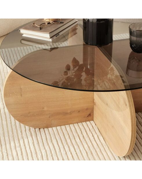 Table basse Bubble chêne/fumé - 75x35x75 cm