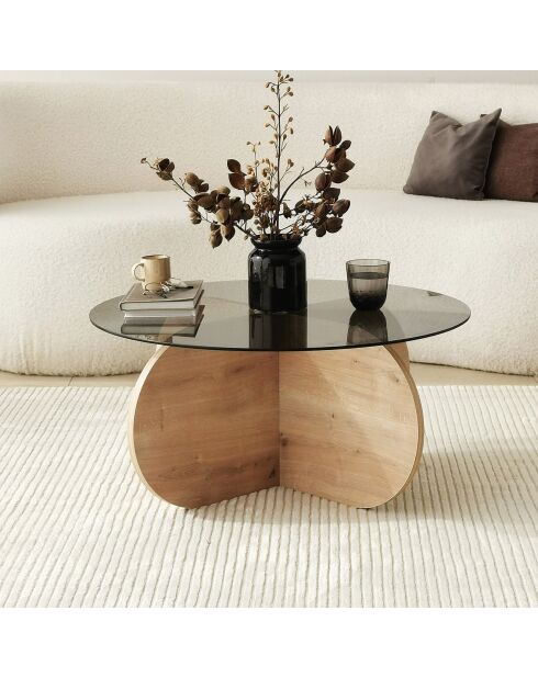 Table basse Bubble chêne/fumé - 75x35x75 cm