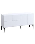 Buffet Glise blanc/noir - 150x75x35 cm