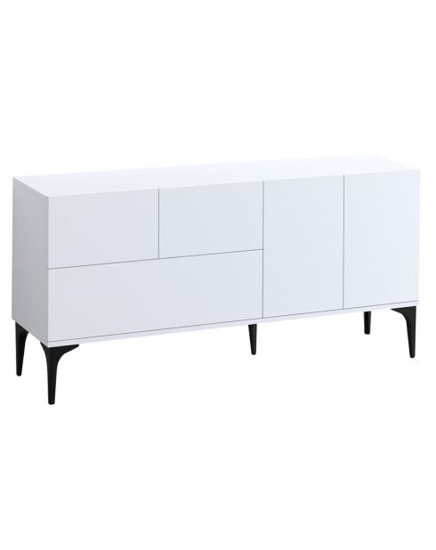 Buffet Glise blanc/noir - 150x75x35 cm