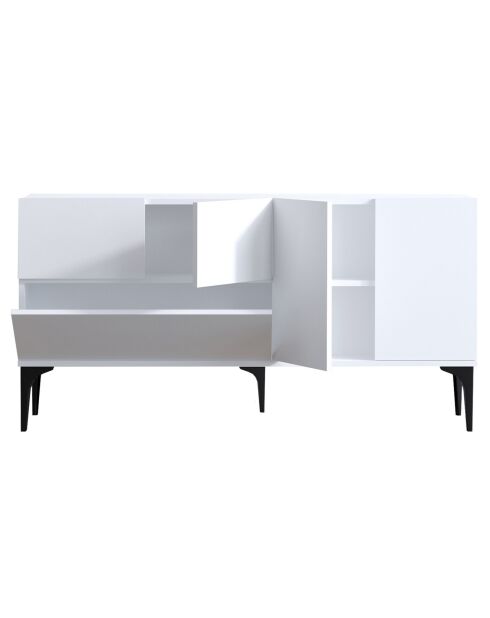 Buffet Glise blanc/noir - 150x75x35 cm