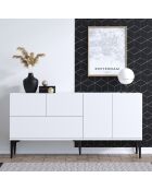Buffet Glise blanc/noir - 150x75x35 cm