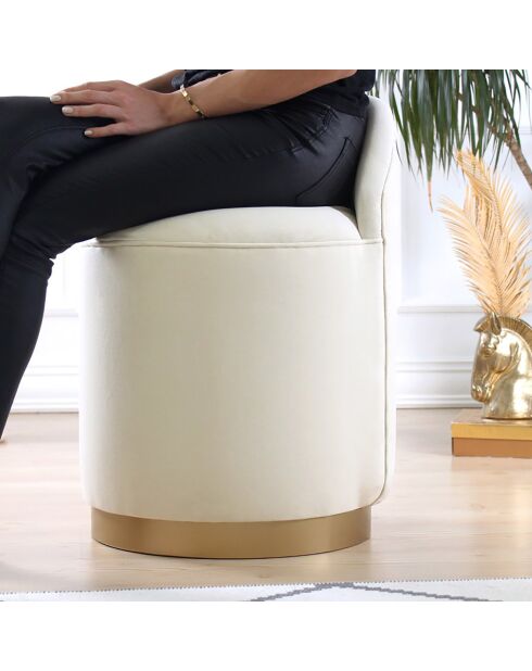 Pouf Dover crème - 50x45 cm