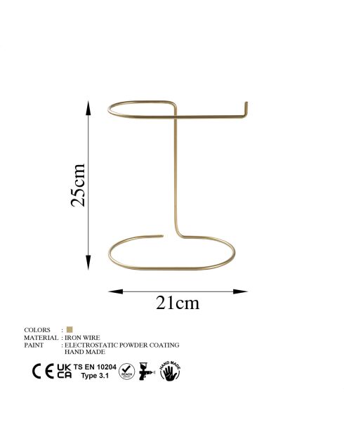 Organisateur de bijoux doré - 21x25x14 cm